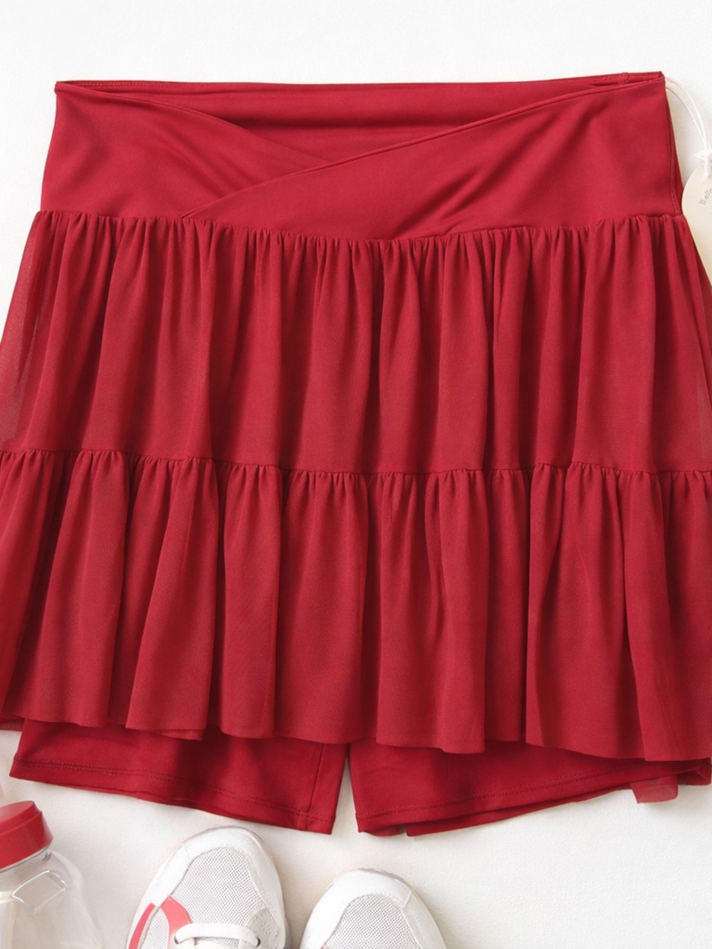 Blogilates Ballerina Skort Burgundy 3X Mesh Layered Athletic Tennis Skirt NWT